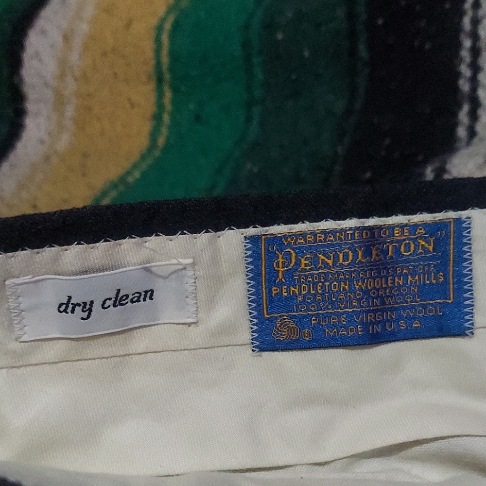 1970s / 80s Deadstock Nwt. 100 Virgin Wool Trousers By Pendleton